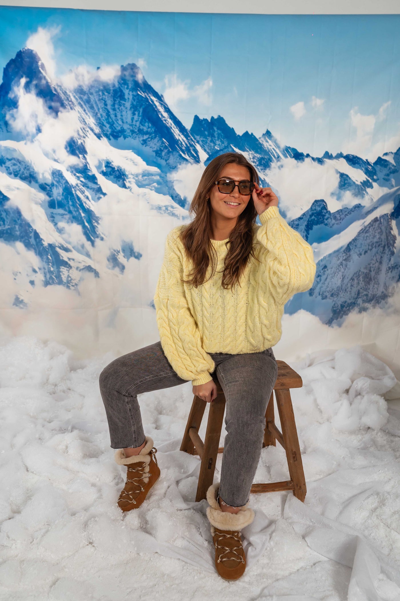 Hannah | Gelber Strickpullover